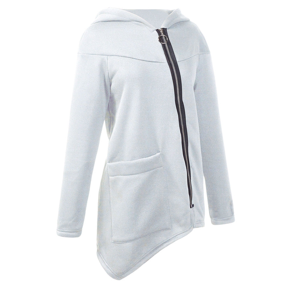Diagonal zip sweatshirt