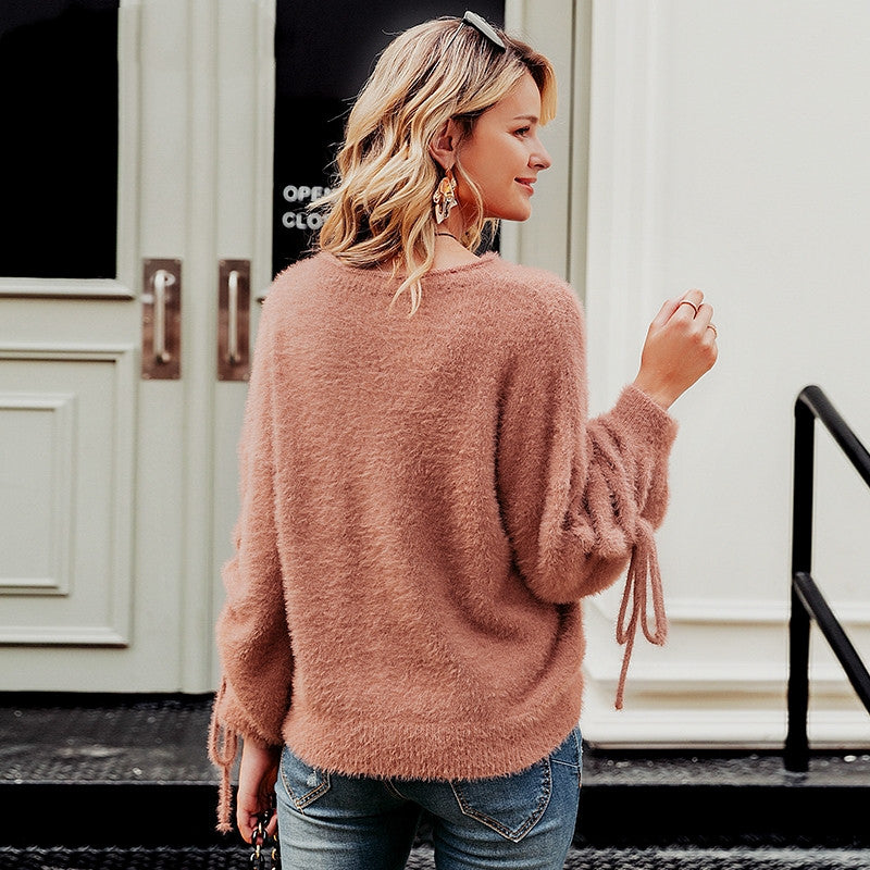 Knit sweater lace sweater