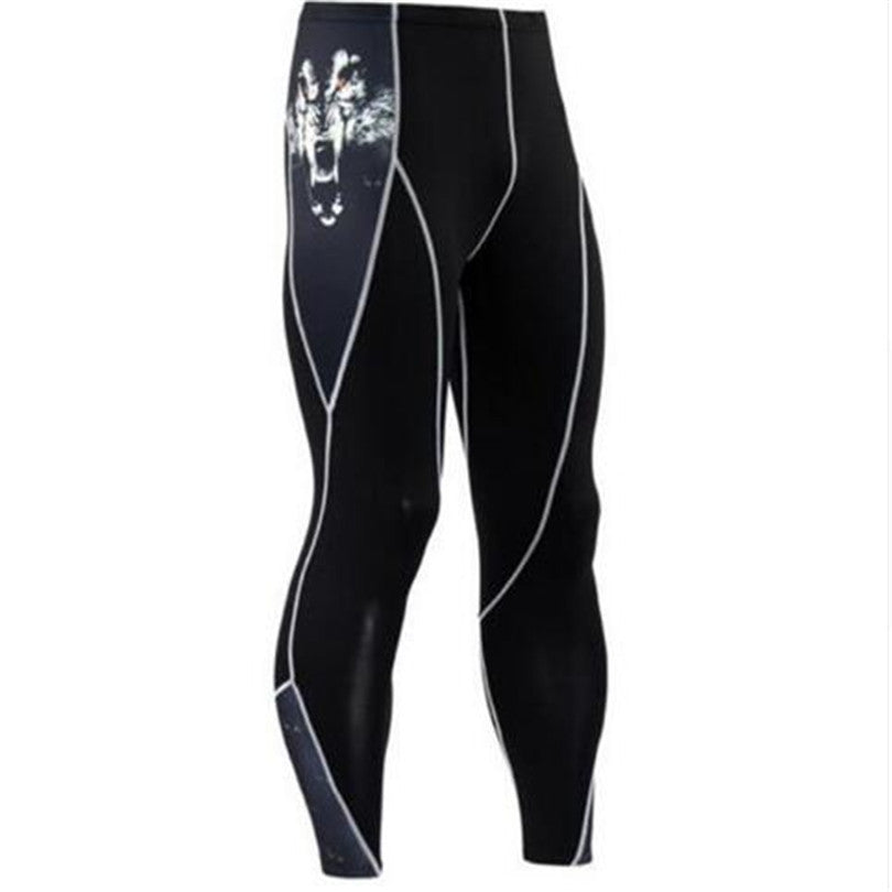 Men's Tight-fitting Elastic Breathable Football Basketball Fitness Workout Leggings Quick-drying