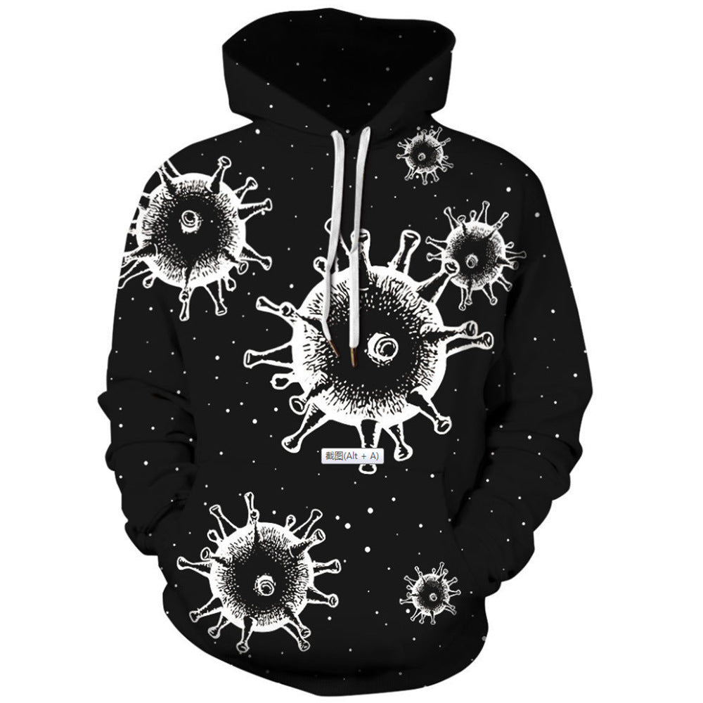 Hooded Sweatshirt Printed Loose Plus Size Fitness Sweatshirt