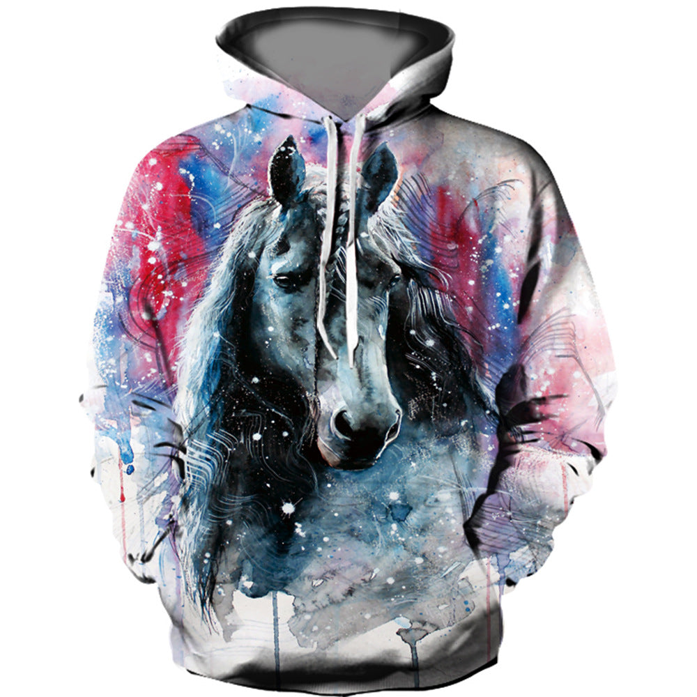 Hooded Sweatshirt Printed Loose Plus Size Fitness Sweatshirt