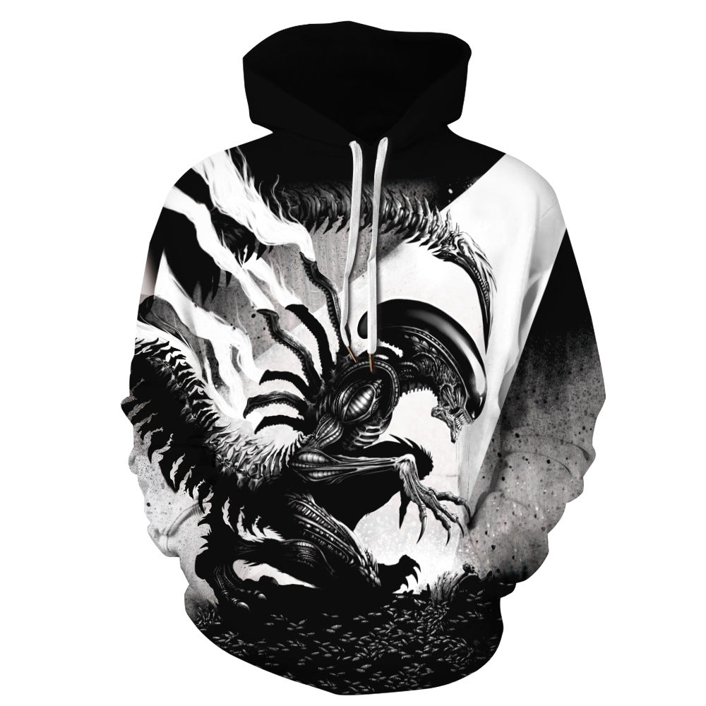 Hooded Sweatshirt Printed Loose Plus Size Fitness Sweatshirt