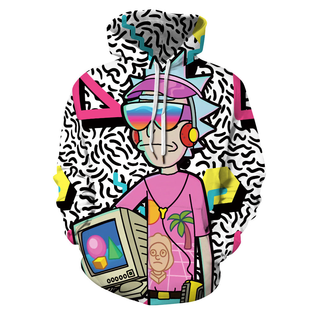 Hooded Sweatshirt Printed Loose Plus Size Fitness Sweatshirt