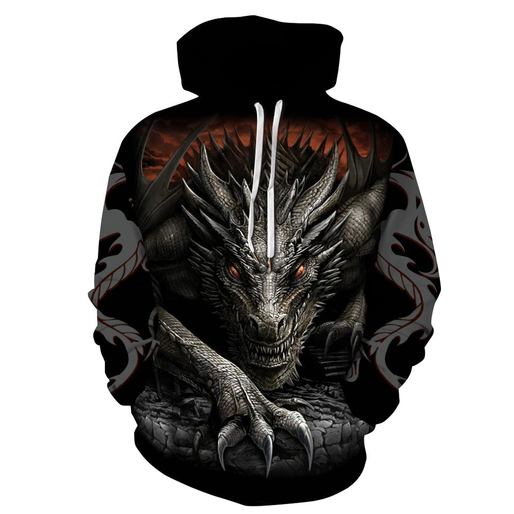 Hooded Sweatshirt Printed Loose Plus Size Fitness Sweatshirt