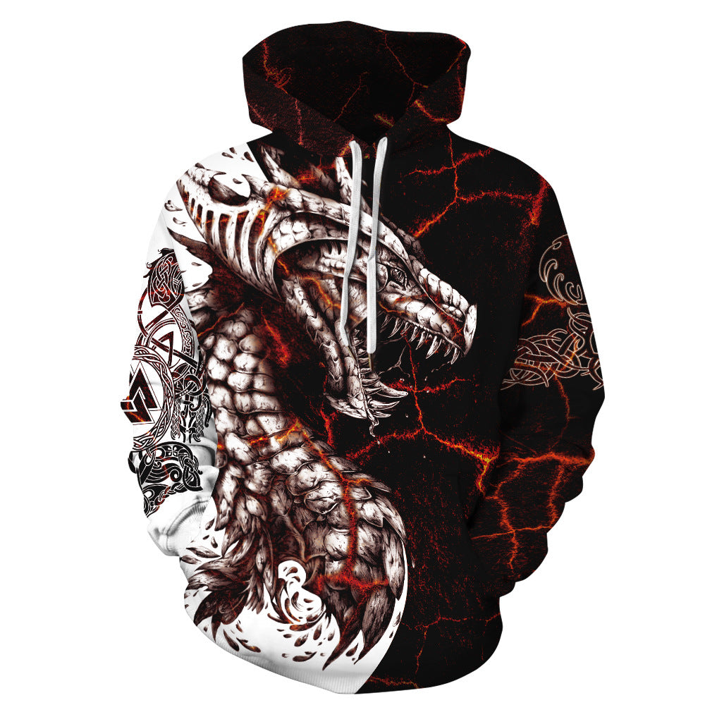 Hooded Sweatshirt Printed Loose Plus Size Fitness Sweatshirt
