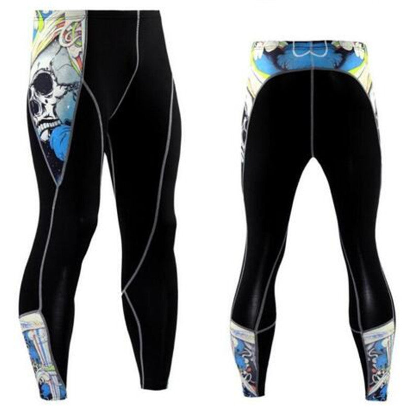 Men's Tight-fitting Elastic Breathable Football Basketball Fitness Workout Leggings Quick-drying