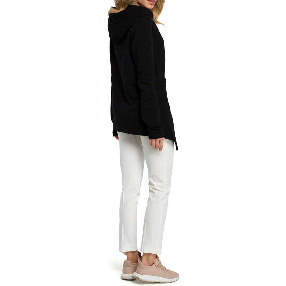 Diagonal zip sweatshirt