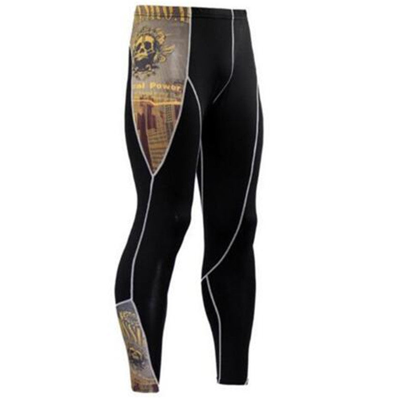 Men's Tight-fitting Elastic Breathable Football Basketball Fitness Workout Leggings Quick-drying