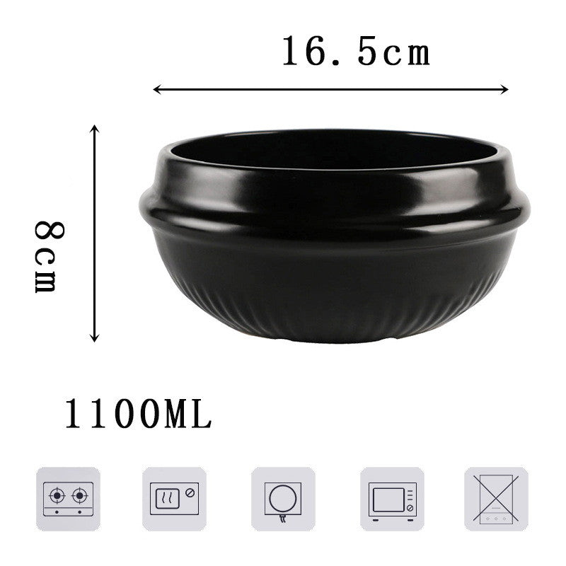 Korean Bibimbap Ceramic Potato Powder Boiled Instant Noodle Bowl Casserole