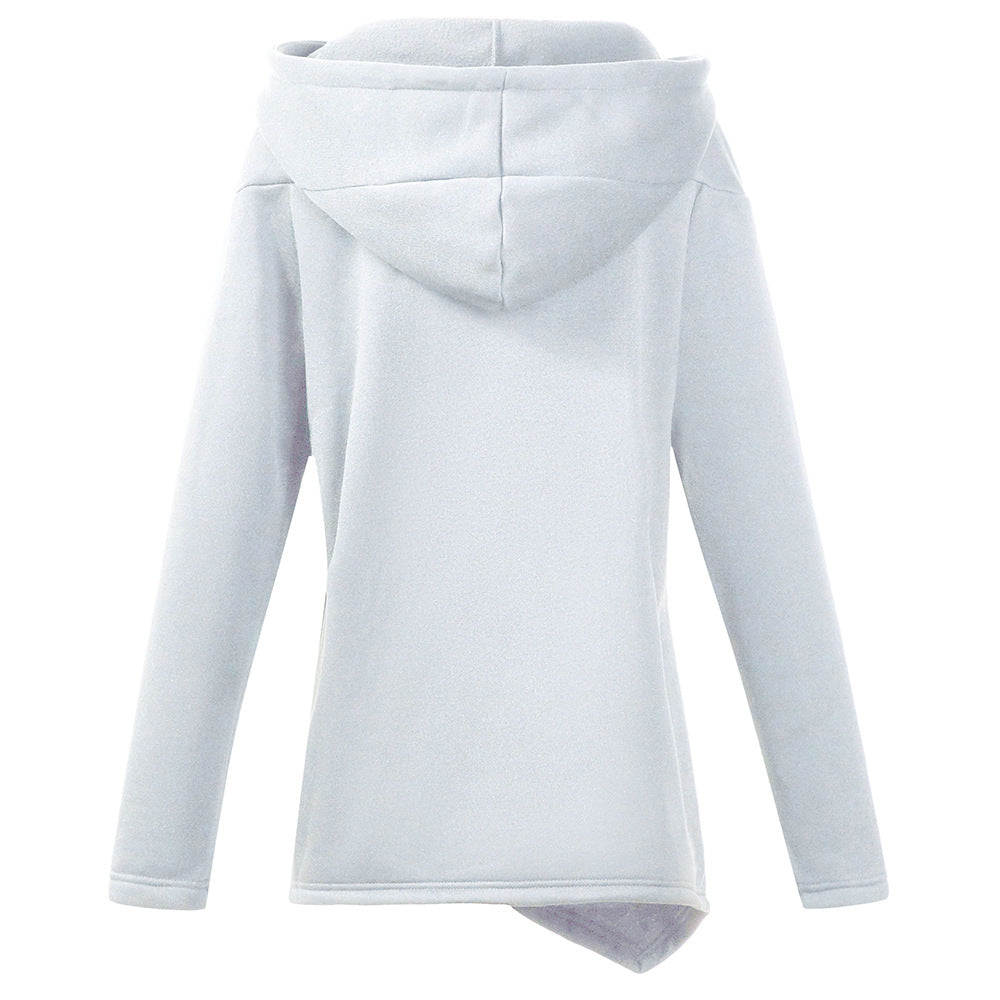 Diagonal zip sweatshirt