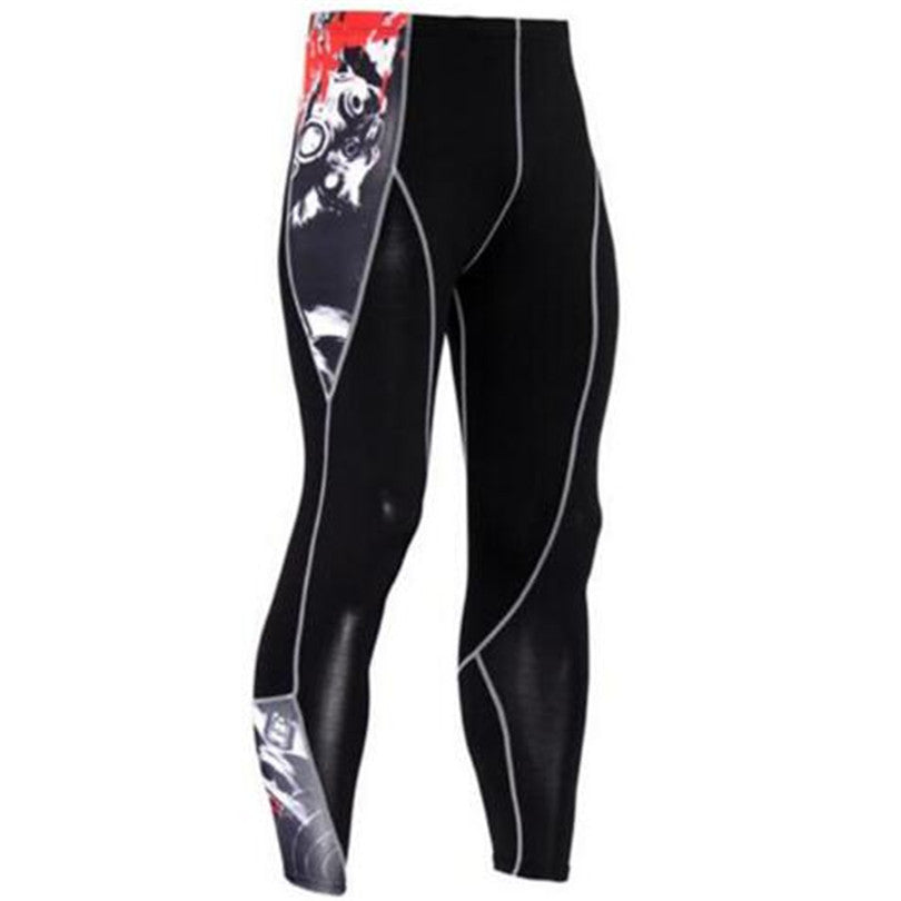 Men's Tight-fitting Elastic Breathable Football Basketball Fitness Workout Leggings Quick-drying