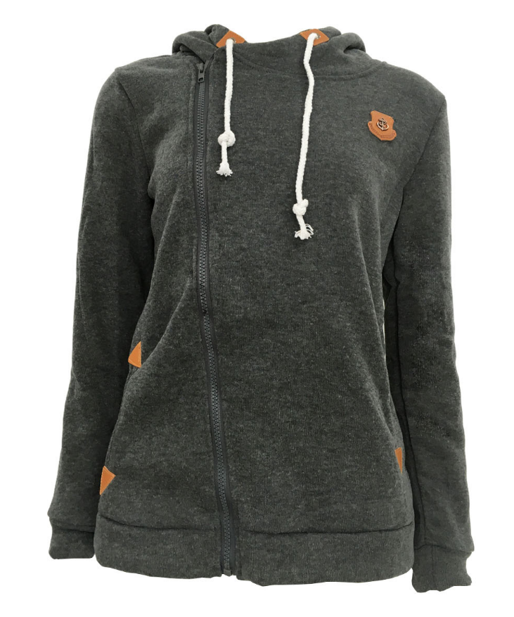 Sweatshirt Cardigan Side Zip Hooded Sweatshirt Jacket