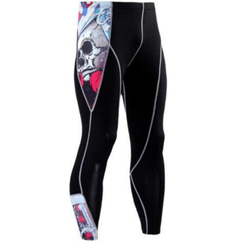 Men's Tight-fitting Elastic Breathable Football Basketball Fitness Workout Leggings Quick-drying