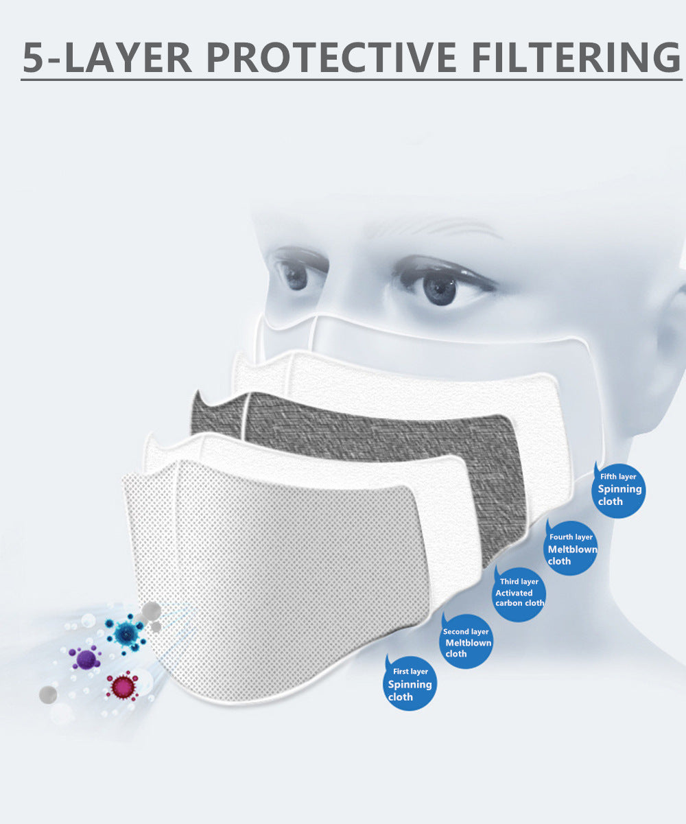Three-layer printed adjustable ear-hook cotton mask