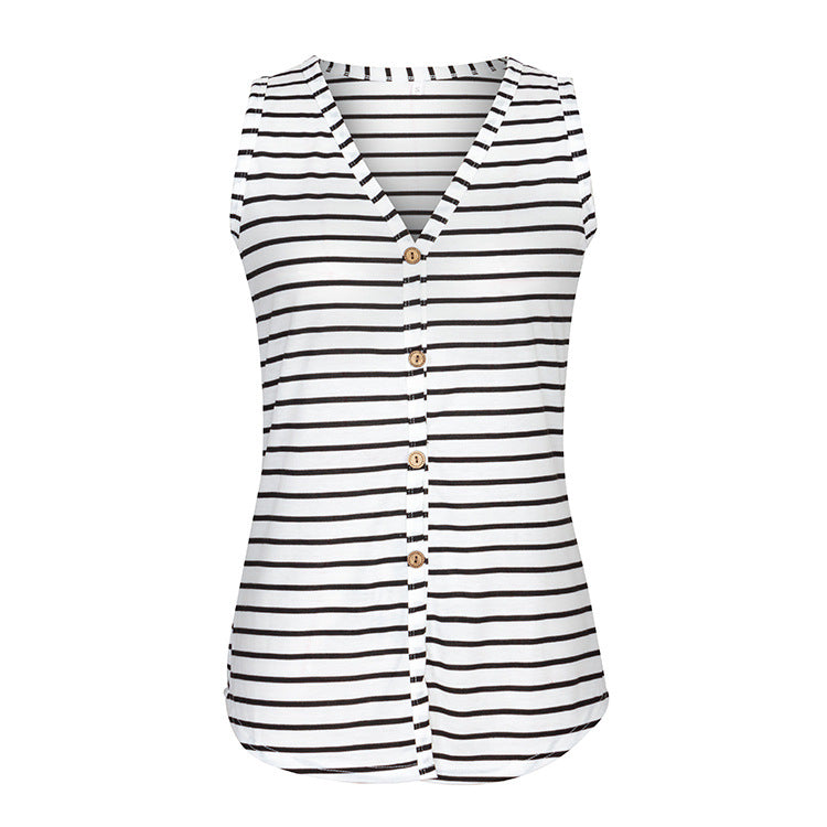 Summer Versatile Women's Multi-color Sleeveless Vest Outer Wear T-shirt