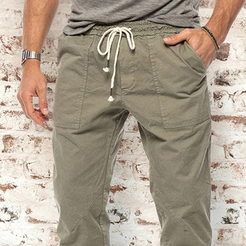 Men's Casual Pants Trendy Loose Trousers With Waistband