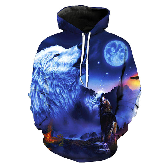 Hooded Sweatshirt Printed Loose Plus Size Fitness Sweatshirt