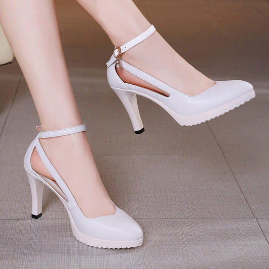 Pointed toe large size wedding shoes stiletto high heels