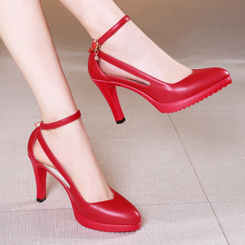 Pointed toe large size wedding shoes stiletto high heels